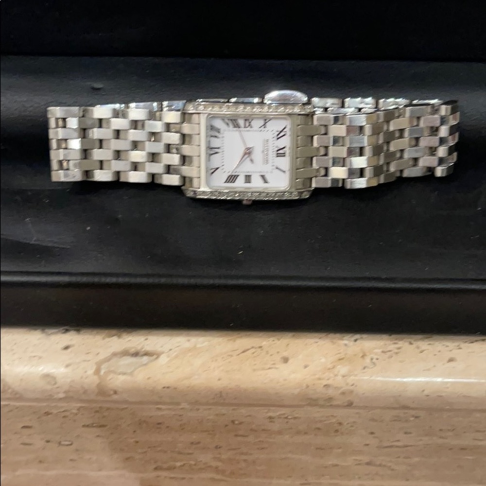 stainless steel watch white sapphire crystals